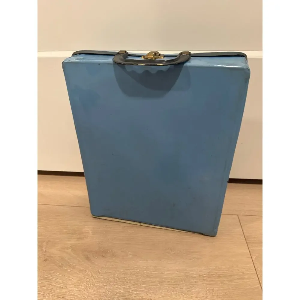 Vintage 1961 Mattel Ponytail Barbie Blue Vinyl Carrying Case JM
